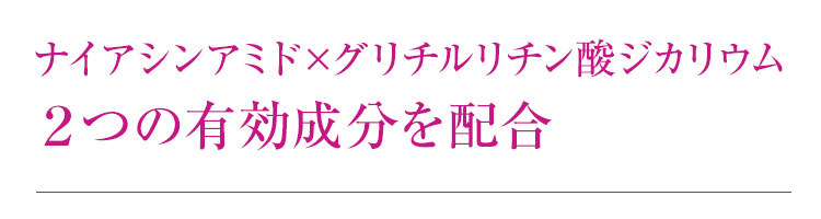 ナイアシンアミド×グリチルリチン酸ジカリウム ２つの有効成分を配合